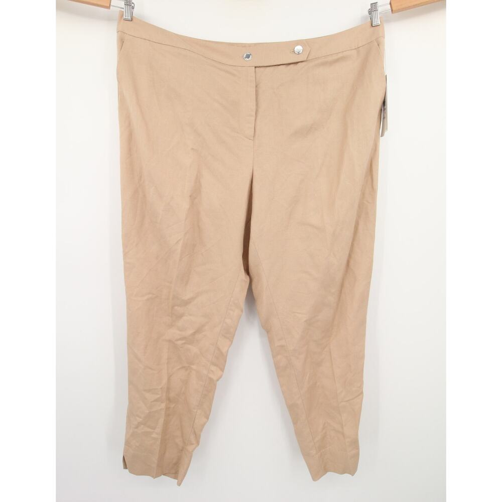 Calvin Klein Dress Pants Tan Beige Linen Blend Slim Leg Suit Size 22W NWT